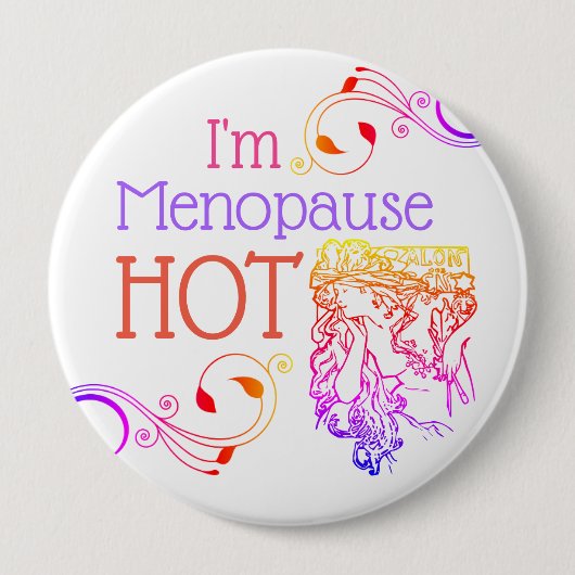 Badge Rond 10 Cm Bouton chaud de ménopause (Devant)