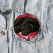Badge Rond 10 Cm Bouton chien endormi (En situation)