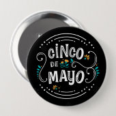 Badge Rond 10 Cm Bouton Cinco De Mayo (Devant & derrière)