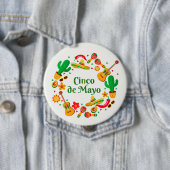 Badge Rond 10 Cm Bouton Cinco De Mayo (En situation)