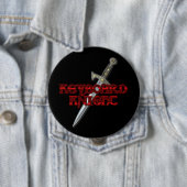 Badge Rond 10 Cm Bouton Clavier Knight MORPG (En situation)