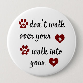 Badge Rond 10 Cm Bouton Coeur brut