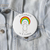 Badge Rond 10 Cm Bouton d'âge polaire et arc-en-ciel personnalisé (En situation)