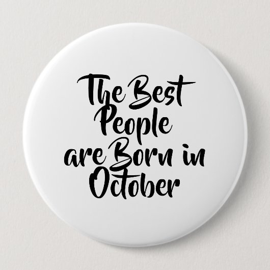 Badge Rond 10 Cm Bouton d'anniversaire de "octobre" (Devant)