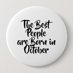 Badge Rond 10 Cm Bouton d'anniversaire de "octobre"