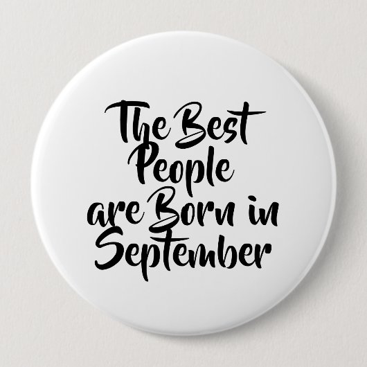 Badge Rond 10 Cm Bouton d'anniversaire de "septembre" (Devant)