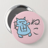 Badge Rond 10 Cm Bouton de 猫 de Neko (4") (Devant & derrière)