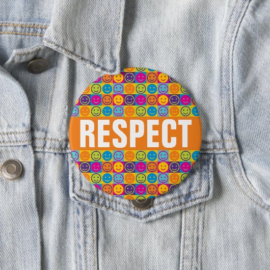 Badge Rond 10 Cm Bouton de Anti-intimidation de RESPECT (En situation)
