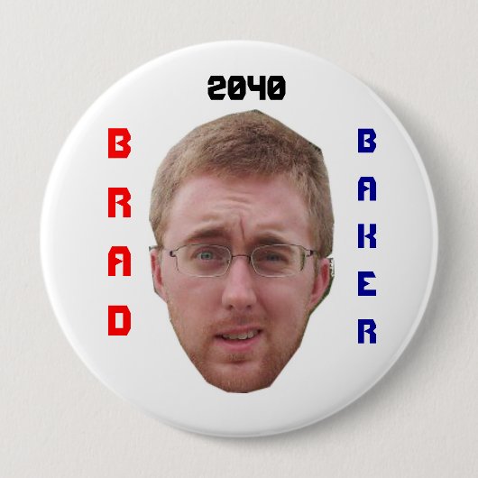 Badge Rond 10 Cm Bouton de Baker 2040 de Brad (Devant)