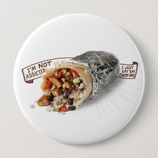 Badge Rond 10 Cm Bouton de burrito (Devant)