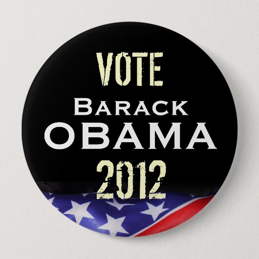 Badge Rond 10 Cm Bouton de campagne de Barack Obama 2012 de vote (Devant)
