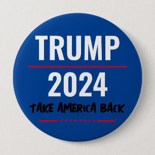 Badge Rond 10 Cm Bouton de campagne Trump 2024 Reprenez l'Amérique