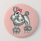 Badge Rond 10 Cm Bouton de caniche français (Devant)