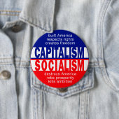 Badge Rond 10 Cm Bouton de capitalisme (En situation)