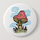 Badge Rond 10 Cm Bouton de champignon (Devant)
