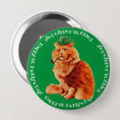Badge Rond 10 Cm Bouton de chat chanceux de St. Patrick (Devant & derrière)