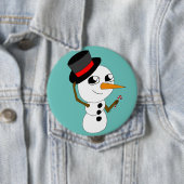 Badge Rond 10 Cm bouton de chibi snowman (En situation)