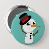 Badge Rond 10 Cm bouton de chibi snowman (Devant & derrière)