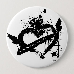 Badge Rond 10 Cm bouton de coeurs d'emo