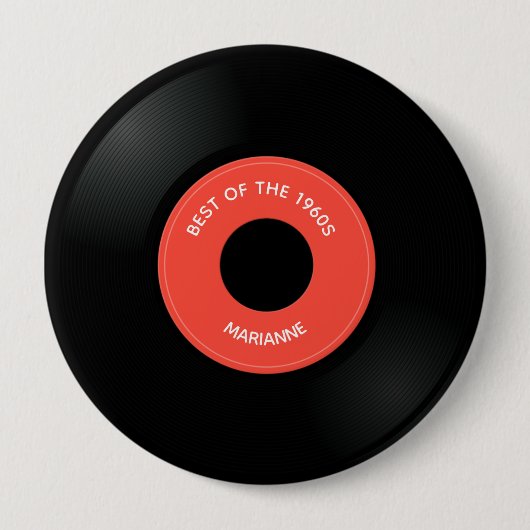 Badge Rond 10 Cm Bouton de conception "45" pour enregistrement de v (Devant)