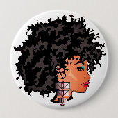 Badge Rond 10 Cm Bouton de CURLZ "LIZA" (Devant)