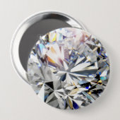 Badge Rond 10 Cm Bouton de DIAMANT (Devant & derrière)