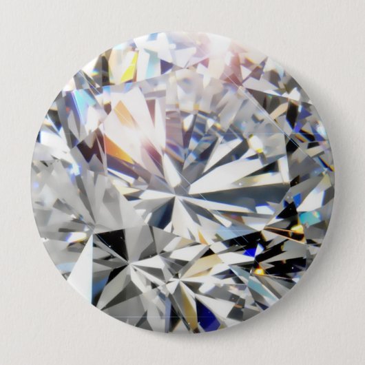 Badge Rond 10 Cm Bouton de DIAMANT (Devant)