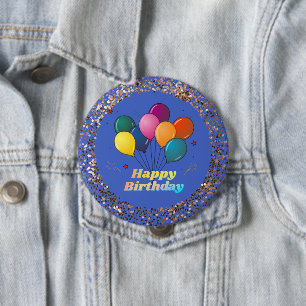 Badge Rond 10 Cm Bouton de fête d'anniversaire heureux