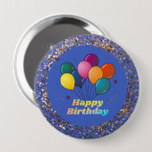 Badge Rond 10 Cm Bouton de fête d'anniversaire heureux (Devant & derrière)