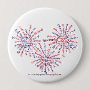 Badge Rond 10 Cm Bouton de feux d'artifice tout américain