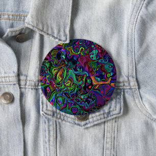 Badge Rond 10 Cm Bouton de fusion cérébrale