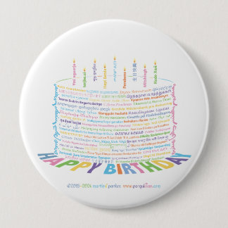 Badge Rond 10 Cm Bouton de gâteau d'anniversaire du monde