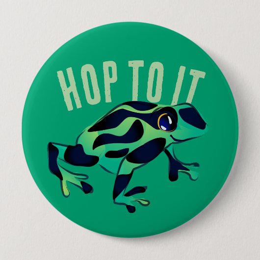 Badge Rond 10 Cm Bouton de grenouille verte (Devant)