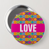 Badge Rond 10 Cm Bouton de la diversité LGBT d'AMOUR (Devant & derrière)