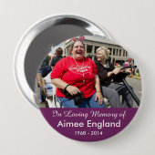 Badge Rond 10 Cm Bouton de mémorial d'Aimee Angleterre (Devant & derrière)