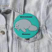 Badge Rond 10 Cm Bouton de motivation de lamantin (En situation)