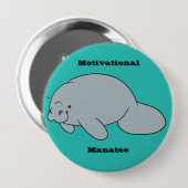 Badge Rond 10 Cm Bouton de motivation de lamantin (Devant & derrière)