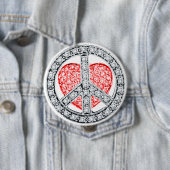 Badge Rond 10 Cm Bouton de PAIX et d'AMOUR (En situation)