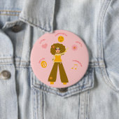 Badge Rond 10 Cm Bouton de paix et d'amour (En situation)