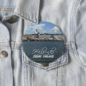 Badge Rond 10 Cm Bouton de port de Helsinki (En situation)