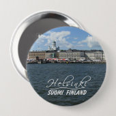 Badge Rond 10 Cm Bouton de port de Helsinki (Devant & derrière)