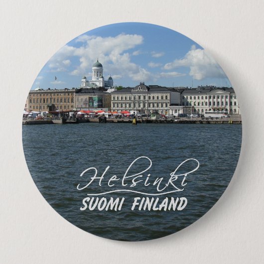 Badge Rond 10 Cm Bouton de port de Helsinki (Devant)