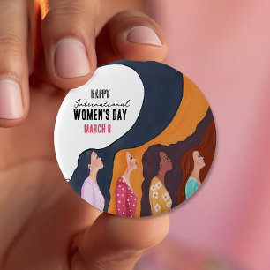 Badge Rond 10 Cm Bouton de profil Journée internationale des femmes