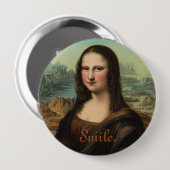 Badge Rond 10 Cm Bouton de sourire Mona Lisa (Devant & derrière)
