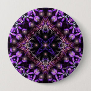 Badge Rond 10 Cm Bouton de tapisserie fractée violette