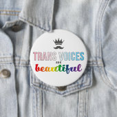 Badge Rond 10 Cm Bouton de Trans Voices (En situation)
