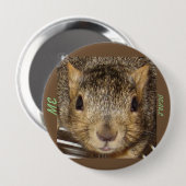 Badge Rond 10 Cm Bouton d'écureuil (Devant & derrière)