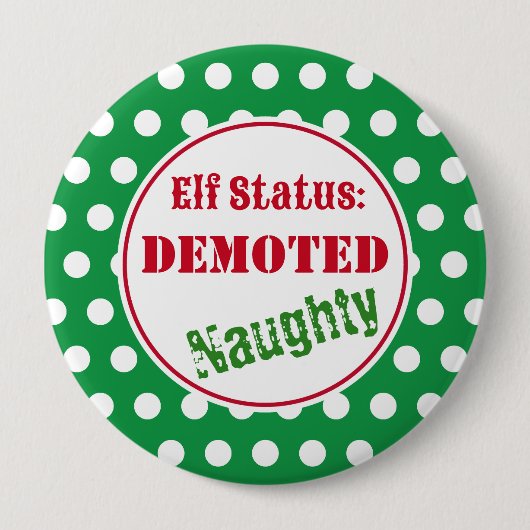 Badge Rond 10 Cm Bouton d'elfe de Noël coquin (Devant)