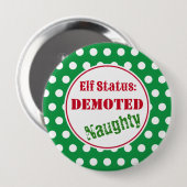Badge Rond 10 Cm Bouton d'elfe de Noël vilain (Devant & derrière)