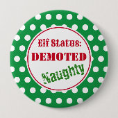 Badge Rond 10 Cm Bouton d'elfe de Noël vilain (Devant)
